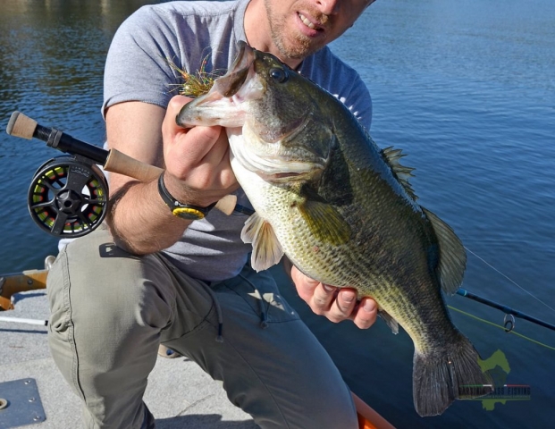 fly fishing for black bass in sardinia